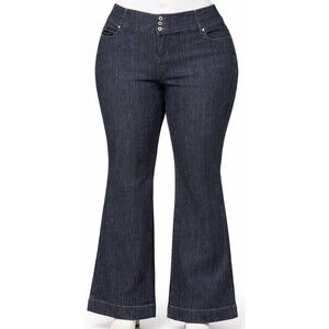 Z Cavaricci Dark Wash Bootcut Flare Low Rise Jeans Women’s 24 Stretch Denim